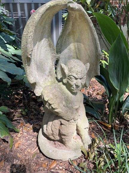 Gargoyle-Chip in tip of wing on left side. Heavy. 16x29