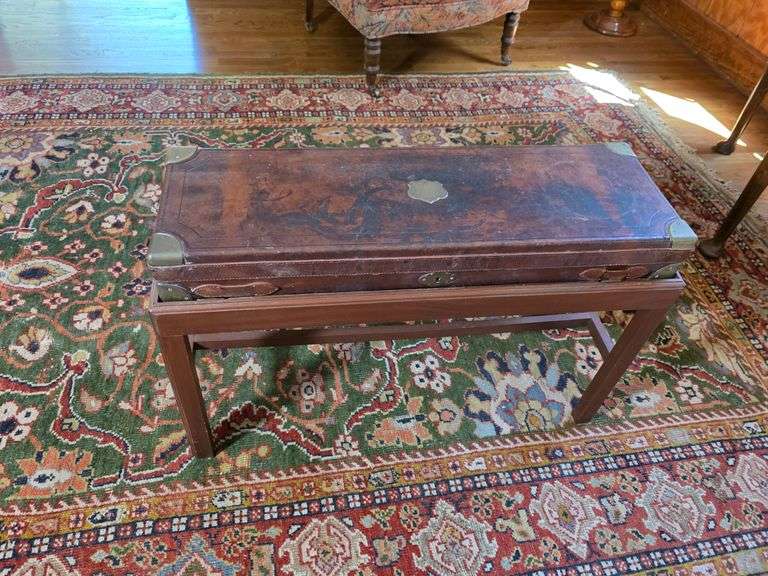 Antique Dueling Pistols Case in Custom Table Frame
