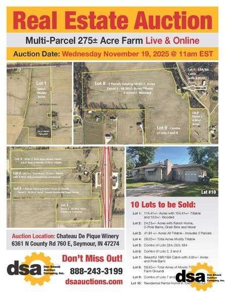 Multi-Parcel Farm Ground Auction - Jackson County, IN
