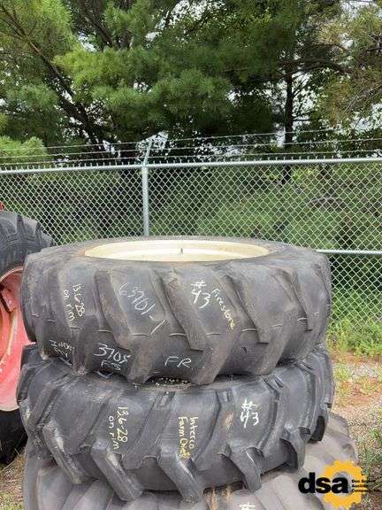 (2) 13.6/28 Tractor Tires and Rims