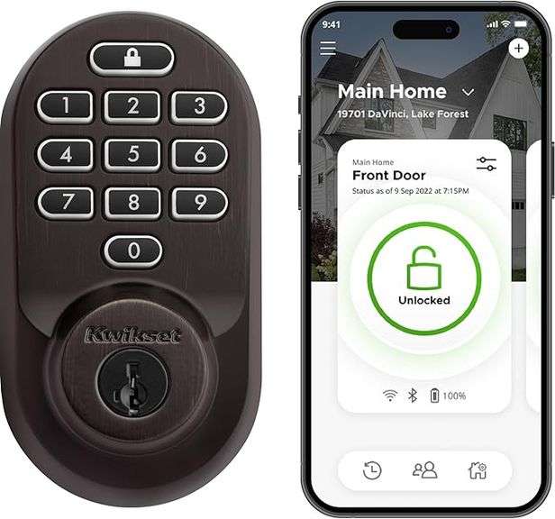 Kwikset Halo Wi-Fi Smart Lock, Keyless Entry Door Deadbolt, Geofence Auto-Unlock