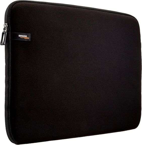 Amazon Basics 17.3-inch Laptop Sleeve, Protective Case with Zipper - Black