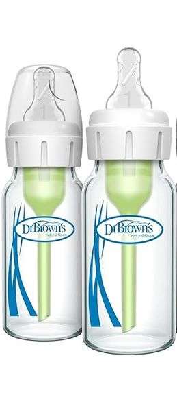 2-Pack Dr. Brown's Anti-Colic Options+ Narrow Glass Baby Bottle
