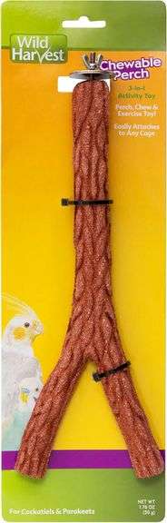Wild Harvest Chewable Perch for Cockatiels, Parakeets and Other Caged Birds