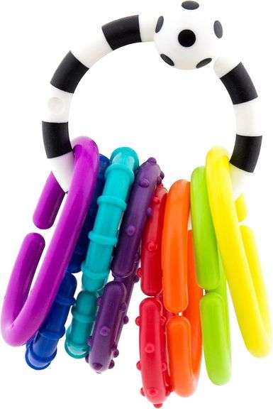Sassy Ring O’ Links Textured Developmental Sensory Toy High Contrast Multicolored 9 Piece Set