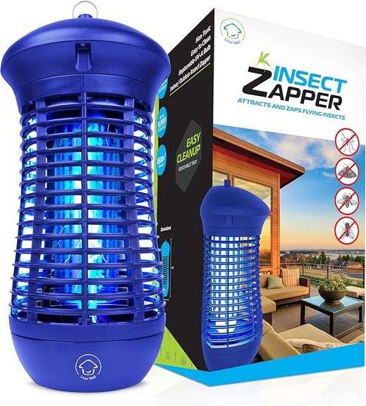 Livin’ Well Blue Bug Zapper Indoor Outdoor - 4000V High Powered Electric Mosquito Zapper Home Patio