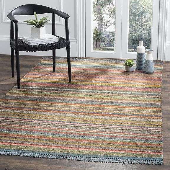 SAFAVIEH Kilim Collection Accent Rug - 4' x 6', Blue & Orange