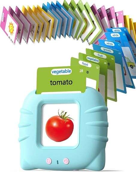 Talking Flash Cards for Toddlers 1 2 3 4 Year Olds, Montessori Language Learning with 224 Words
