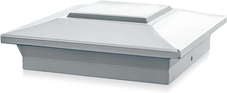 Classy Caps White Aluminum Deck & Fence Post Cap Fits Actual 6”x6”, 5.5”x5.5”, or 5”x5” Post