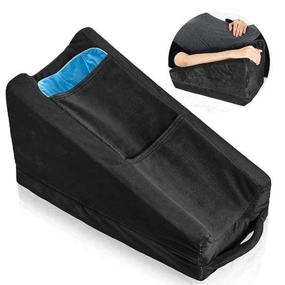 Buryeah Arm Elevation Pillow with 2 Pockets, Soft Ergonomic Support Pillow