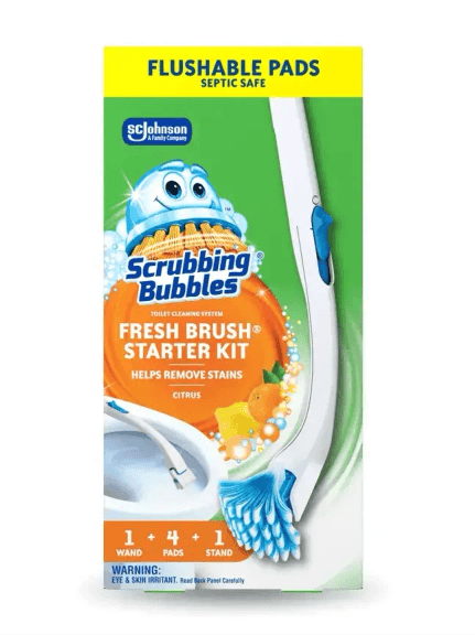 Scrubbing Bubbles Fresh Brush Toilet Cleaning System Starter Kit, Citrus