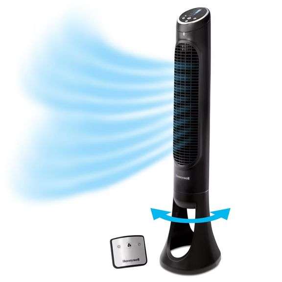 Honeywell QuietSet 8-Speed Oscillating Tower Fan Black HYF290B: Programmable Timer, Quiet Operation,