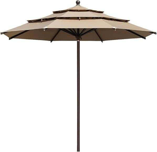 EliteShade USA 10-Year-Non-Fading 11FT 3 Tiers Market Umbrella Patio Umbrella Outdoor Table Umbrella
