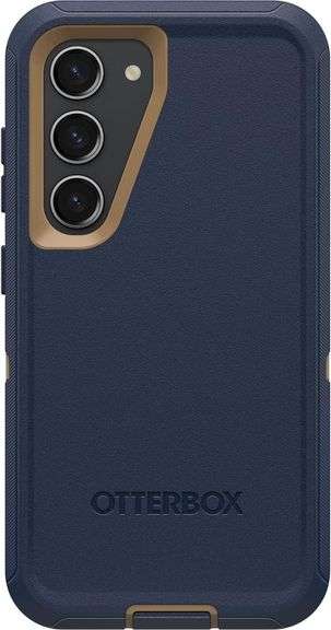 OtterBox Galaxy S23 Defender Series Case - Blue Suede Shoes (Blue), Rugged & Durable, with Port Prot