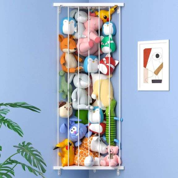 Stuffed Animal Storage Toy Organizer(Patented) - Corner Stuffed Animal Holder Length Adjustable