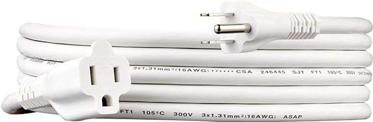 Amazon Basics Extension Cord, 10 Ft, 3 Prong Outlet Extender, Indoor Extension Cord, 13 Amps, 125V, 