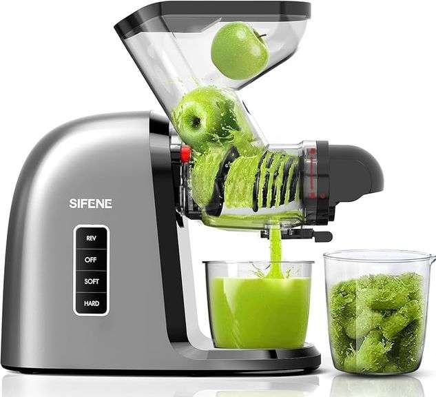 SiFENE Juicer Machines, Dual Feed Chute Cold Press Juicer