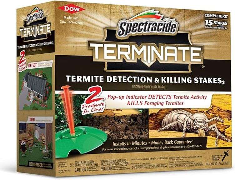 Spectracide Terminate Termite Detection & Killing Stakes, Kills Foraging Termites, Detects Termite A