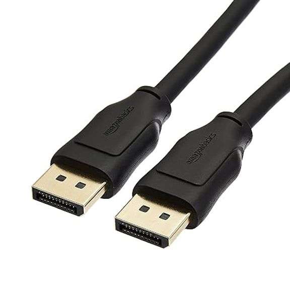 Amazon Basics DisplayPort 1.4 Cable, 32.4Gbps High-Speed, 8K@60Hz, 4K@120Hz