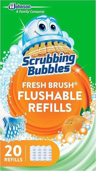 Scrubbing Bubbles Flushable Toilet Bowl Wand Cleaner Refills, Fresh Brush Cleaner Toilet Refill Pads