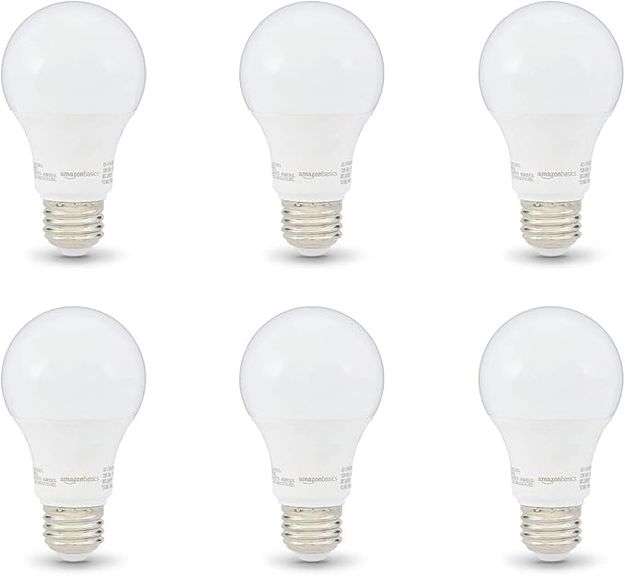 Amazon Basics Non-Dimmable LED Light Bulbs, Energy Efficient