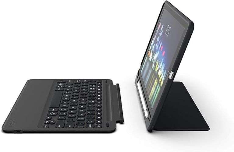 ZAGG Slimbook Go - Ultrathin Case, Hinged with Detachable Bluetooth Keyboard - Made for 2019 Apple i