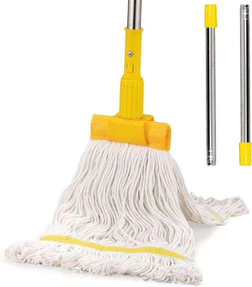 Professional Commercial Industrial Heavy Duty Mop with 48" Long Handle,Cotton Wet Commercial Mops fo