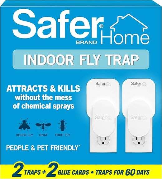 Safer Home Indoor Plug-in Fly Trap - SH502-2SR - Effective Fruit Fly Traps for Indoors