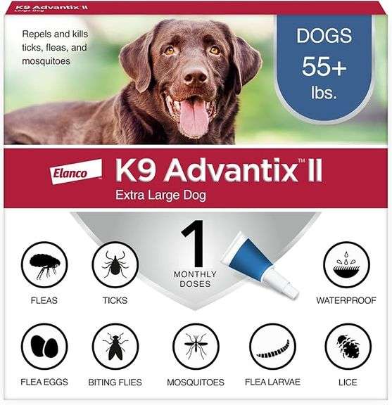 K9 Advantix II XL Dog Vet-Recommended Flea, Tick & Mosquito Treatment & Prevention | Dogs Over 55 lb