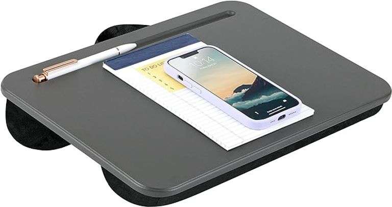 LAPGEAR Compact Lap Desk - Fits up to 15 Inch Laptops - Charcoal - Style No. 43105