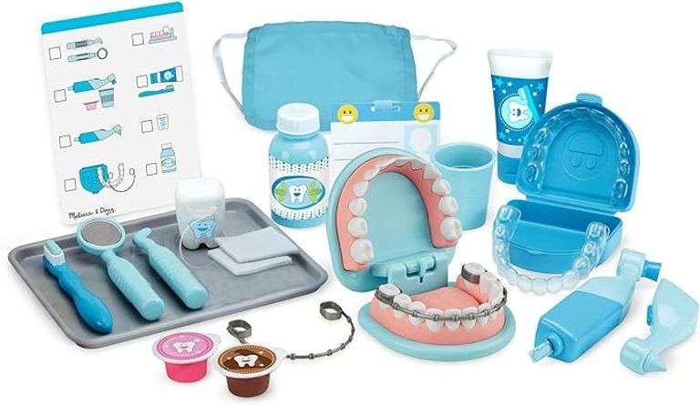 Melissa & Doug Super Smile Dentist Play Set, 25-Piece Dentist Kit with Oversized Teeth