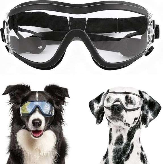 ENJOYING Clear Dog Goggles Medium Anti-UV Doggy Sunglasses