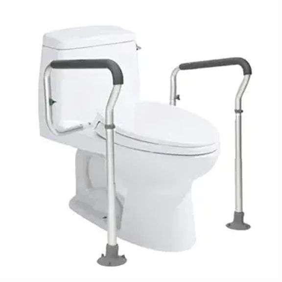 VEVOR Toilet Safety Rail, Bathroom Toilet Seat Safety Frame, Adjustable Width & Height Fit Most Toil
