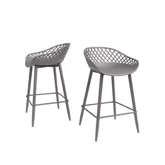 Set of 2 Kurv 26 in. Warm Gray Counter Stool
