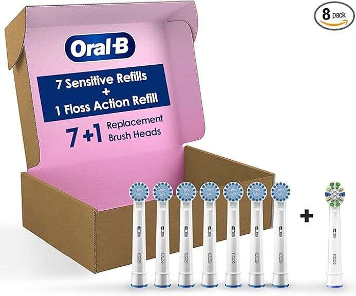 Oral-B Sensitive Gum Care Electric Toothbrush Replacement Brush Heads, 8 Count