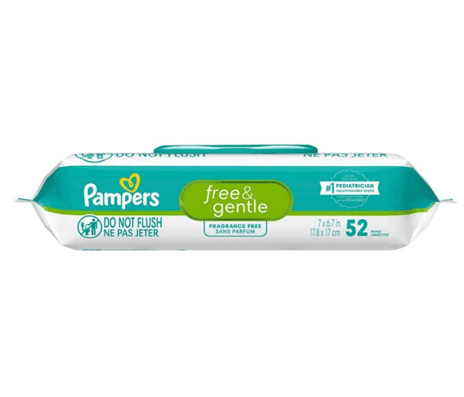 Pampers Free & Gentle Baby Wipes, 1 Pk, 52 CT