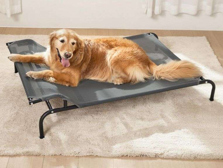 Sweetnight Elevated Dog Bed with Headrest for Large Dogs Supports 66-88 lbs, L