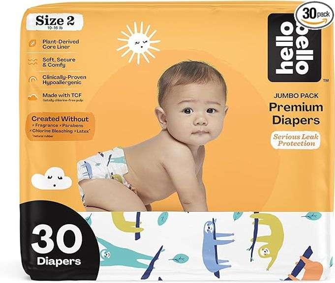 Hello Bello Premium Baby Diapers Size 2, 30 Count of Disposable, Extra-Absorbent, Hypoallergenic Dia