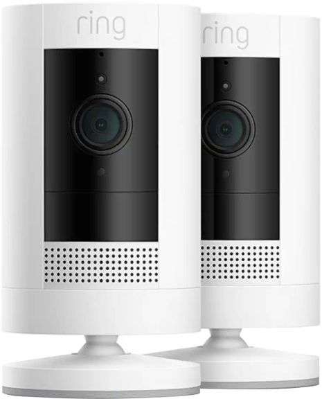 Ring - 2-Pack Outdoor Cam (Stick Up Cam) Indoor/Outdoor Wire Free 1080p Security Camera - White