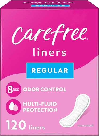 Carefree Panty Liners for Women, Regular, Unwrapped, Unscented, 120ct | Pantiliners, Carefree Liners