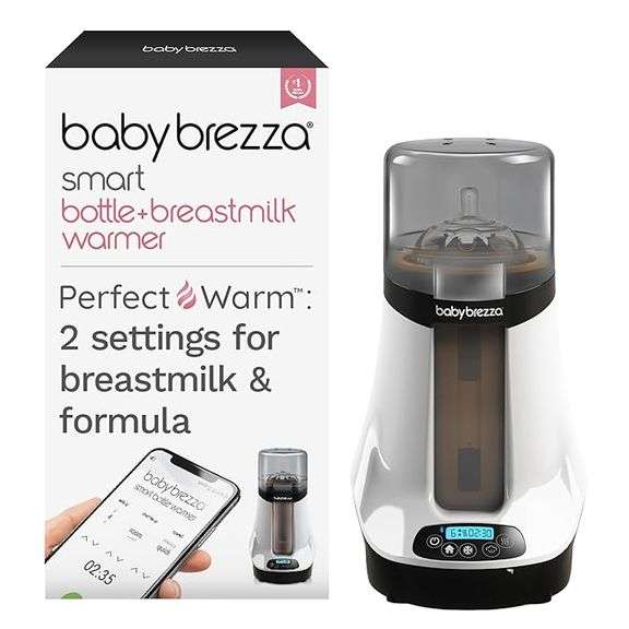 Baby Brezza Smart Baby Bottle Warmer, Breastmilk Warmer + Defroster – Free App - Different Temperatu