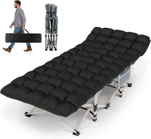 Camping Cot for Adults, Heavy-Duty Portable Cot Bed with Mattress