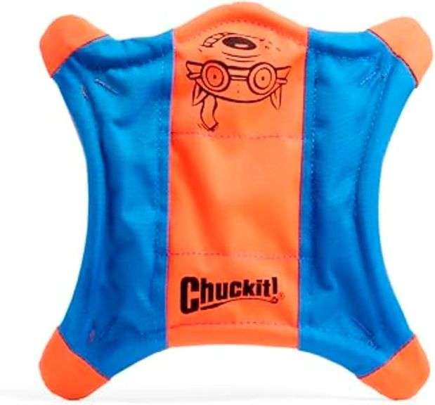 Chuckit! Flying Squirrel Fetch Dog Toy - Water Floating Flyer - Soft and Durable Polyester Canvas Co