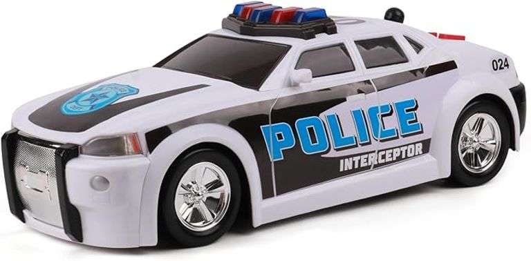 Mighty Fleet Mighty Motorized Police Cruiser Toy Police Car - Realistic Lights, Sounds & Motorized F