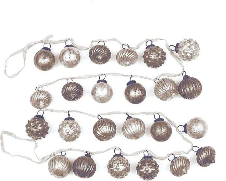 Creative Co-Op 72" Embossed Mercury Glass Ornament Garland