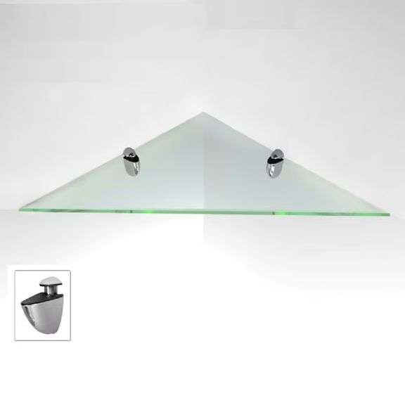 Fab Glass and Mirror 12-in L x 12-in D x 0.37-in H Clear Glass Corner Triangle Floating shelf