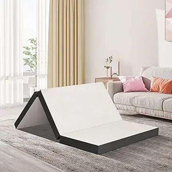 Tri Fold Memory Foam Mattress 4 inch Folding Mattress Topper Portable Foldable Memory Foam Mattress