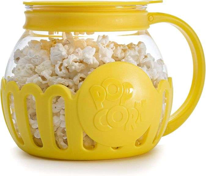 Ecolution Patented Micro-Pop Microwave Popcorn Popper with Temperature Safe Glass, 3-in-1
