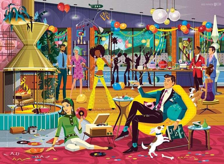 Ravensburger Jazzy! 500 Piece Fabulous and Groovy Jigsaw Puzzle, Unique Piece Design, Softclick Tech