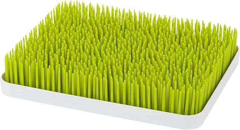 Boon Lawn Countertop Baby Bottle Drying Rack with Antimicrobial Tray - Spring Green - Bottle Rack an